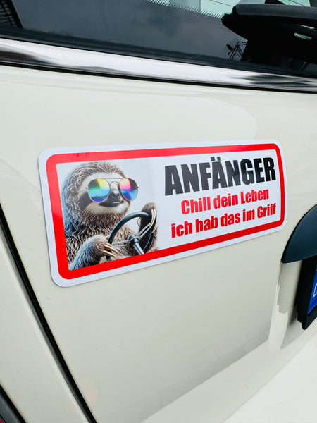 Magnetschild "ACHTUNG ! - Fahranfänger" - Magnetfolie Für Auto - LKW - Truck - Baustelle - Firma