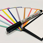 10 bunte beschreibbare Magnetschilder 13,5 x 6 cm inkl. Stabilo Stift