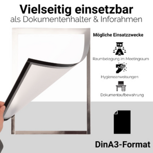 2 x GRAFBURG® A3 (beidseitig) Inforahmen mit Magnetverschluss - beidseitig nutzbar