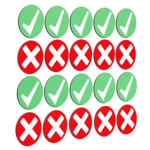 20 Magnete "richtig" & "falsch" ø 3cm