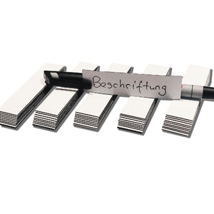 50 weiße Magnetschilder beschreibbar 80x20mm inkl. Stift