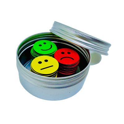 60 FEEDBACK MAGNETE im Set- 60 EMOJI MAGNETE - Ø 2 oder 2,5cm - JE 20X GRÜN, GELB UND ROT