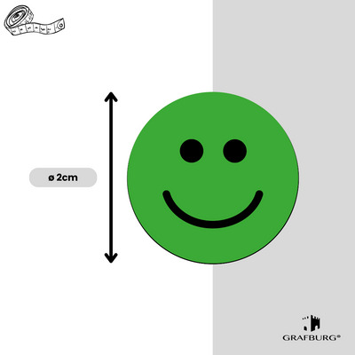 Grüne Smiley-Magnete, 20 Stück, Ø 2 cm