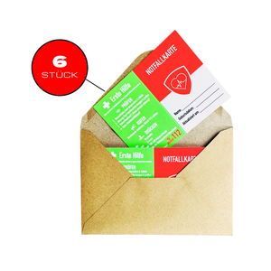 Notfallkarte für den Geldbeutel – Faltbarer Notfallausweis mit Erste-Hilfe-Guide