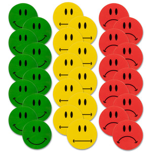 SMILEYBOARD® - 30 BUNTE FEEDBACK AUFKLEBER > WIEDERVERWENDBAR > DURCHMESSER 3CM