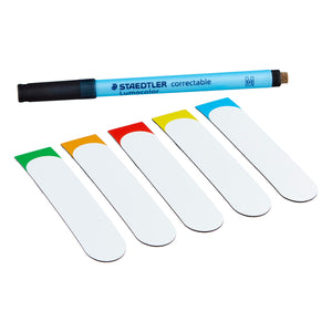 50 bunte beschreibbare Magnetstreifen 100 x 20mm inkl. Staedtler Stift / beschreibbar / abwaschbar / wiederverwendbar
